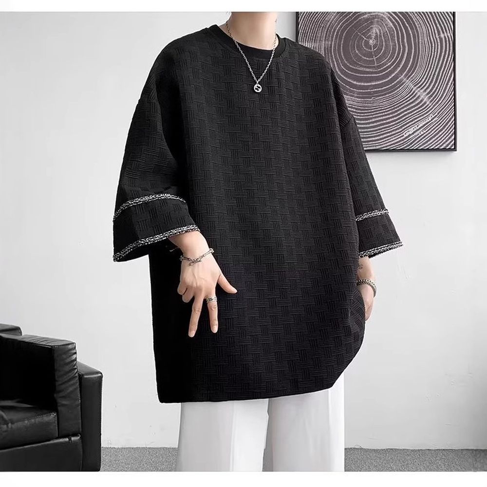 Men's Three-Quarter Sleeve T-Shirt Fashion Short-Sleeved T-Shirt